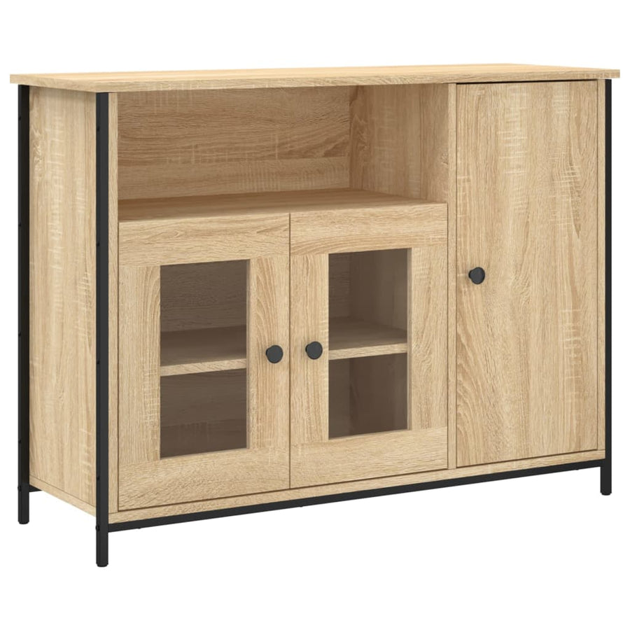 Dressoir 100X35X75 Cm Bewerkt Hout Kleurig Sonoma eiken