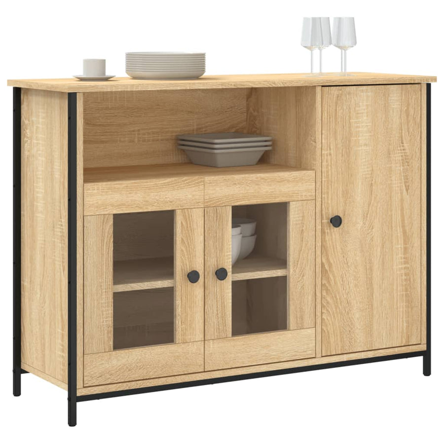 Dressoir 100X35X75 Cm Bewerkt Hout Kleurig Sonoma eiken
