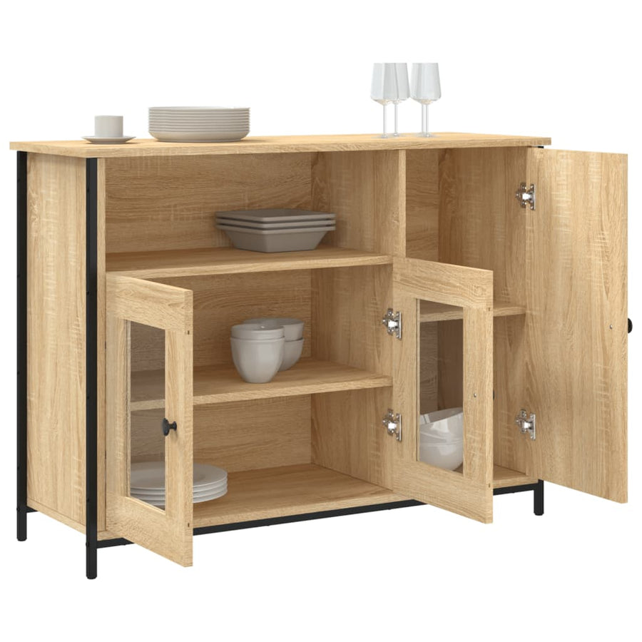 Dressoir 100X35X75 Cm Bewerkt Hout Kleurig Sonoma eiken