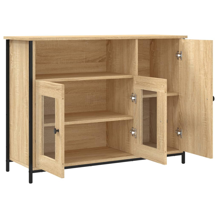 Dressoir 100X35X75 Cm Bewerkt Hout Kleurig Sonoma eiken