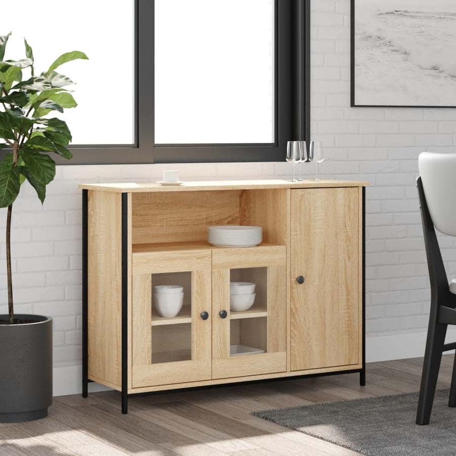 Dressoir 100X35X75 Cm Bewerkt Hout Kleurig Sonoma eiken