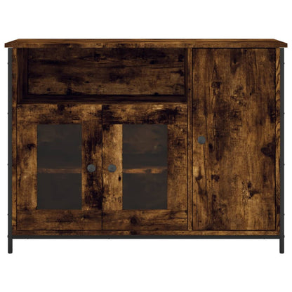 Dressoir 100x35x75 cm bewerkt hout gerookt eikenkleurig