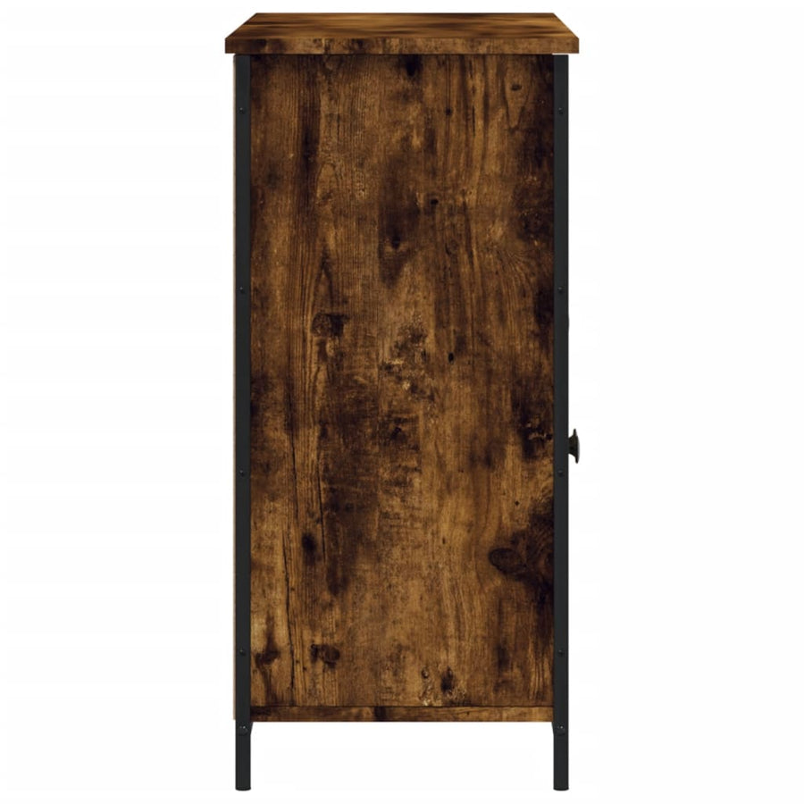 Dressoir 100x35x75 cm bewerkt hout gerookt eikenkleurig