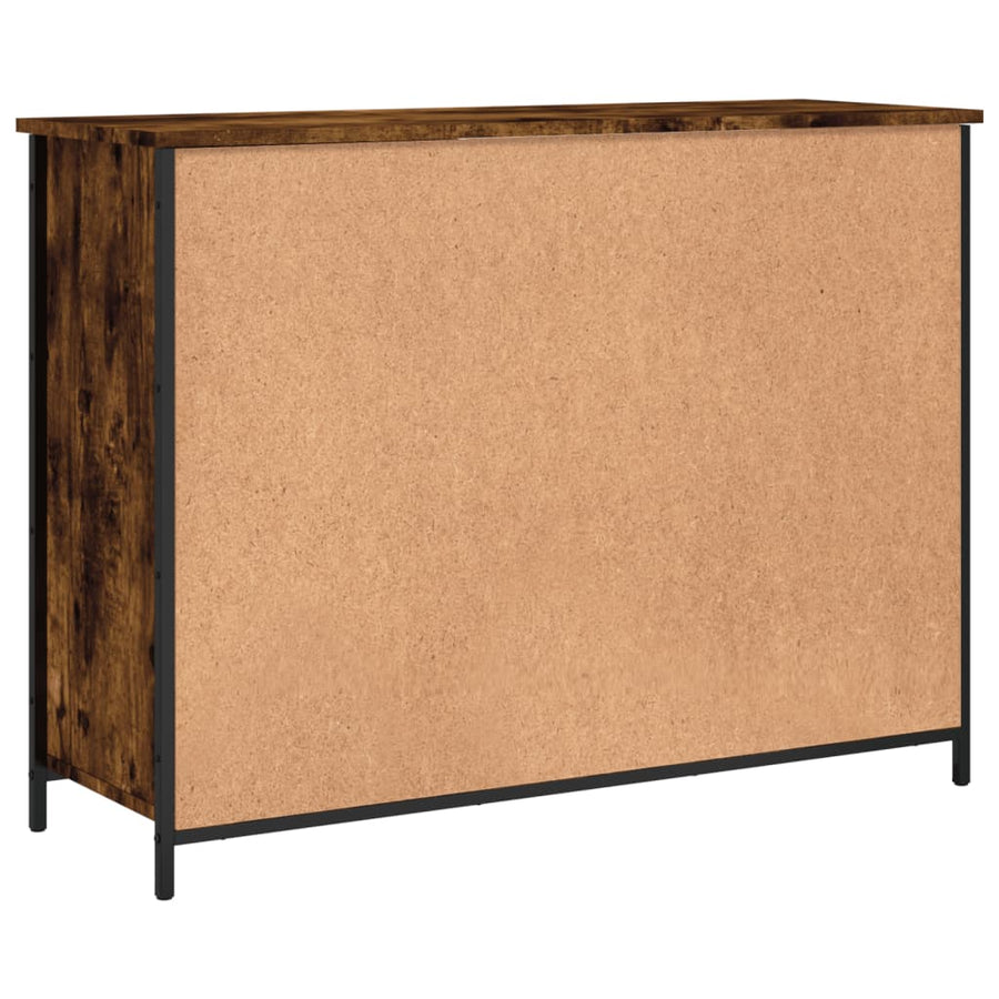 Dressoir 100x35x75 cm bewerkt hout gerookt eikenkleurig