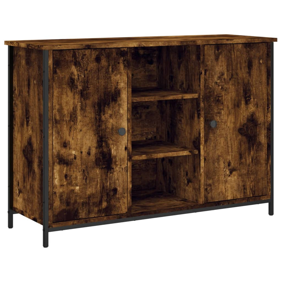 Dressoir 100X35X70 Cm Bewerkt Hout Gerookt Eikenkleurig