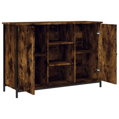 Dressoir 100X35X70 Cm Bewerkt Hout Gerookt Eikenkleurig