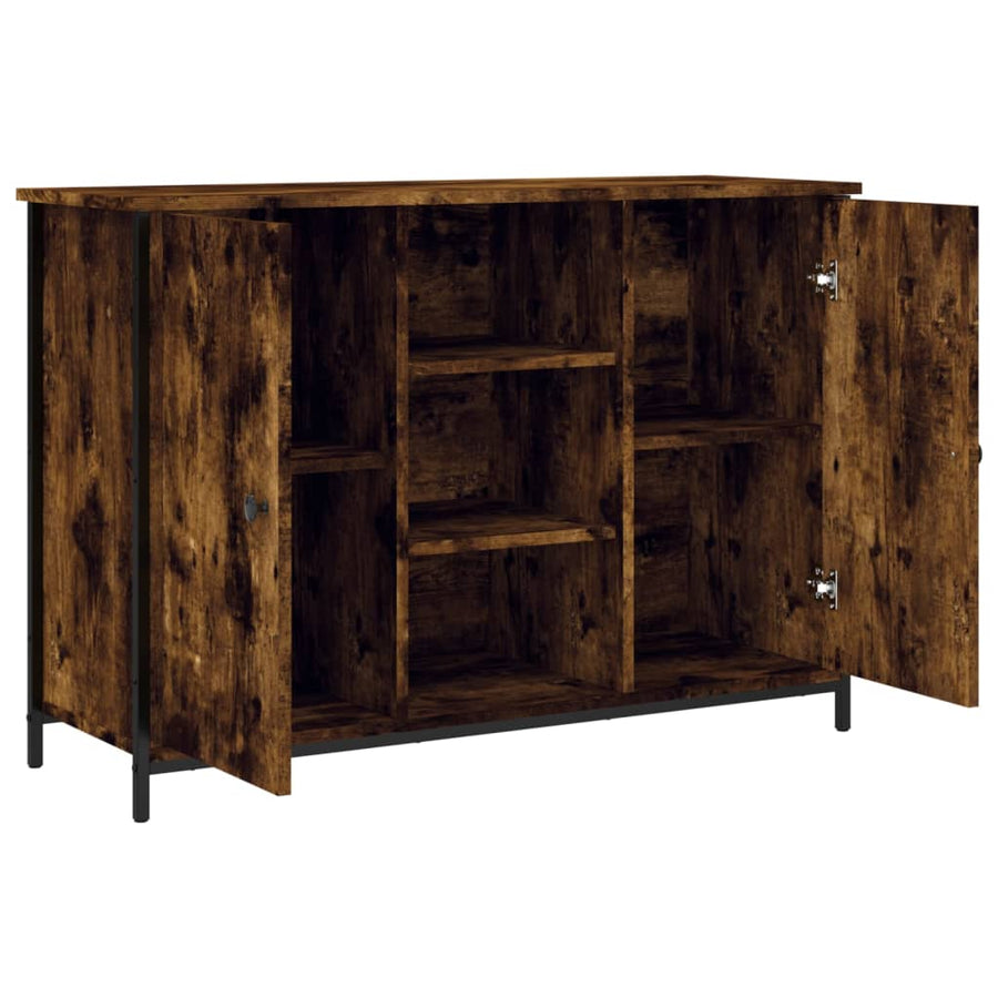 Dressoir 100X35X70 Cm Bewerkt Hout Gerookt Eikenkleurig