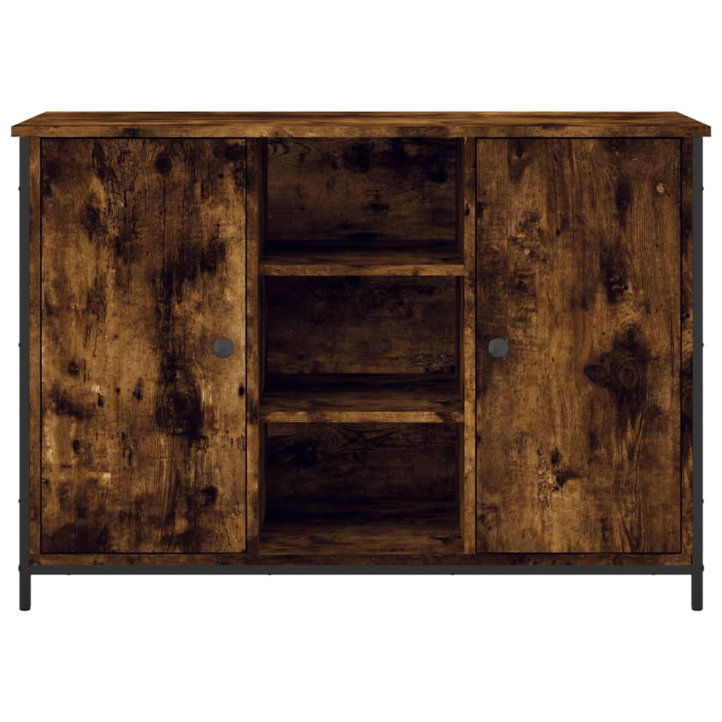 Dressoir 100X35X70 Cm Bewerkt Hout Gerookt Eikenkleurig