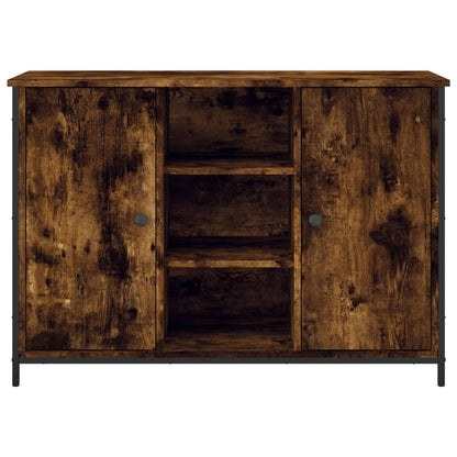 Dressoir 100X35X70 Cm Bewerkt Hout Gerookt Eikenkleurig