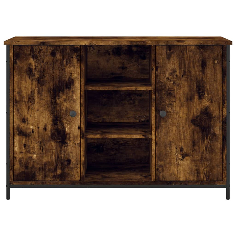 Dressoir 100X35X70 Cm Bewerkt Hout Gerookt Eikenkleurig