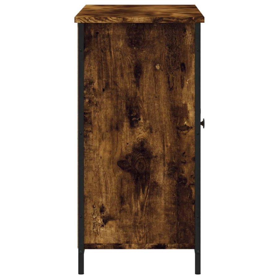 Dressoir 100X35X70 Cm Bewerkt Hout Gerookt Eikenkleurig