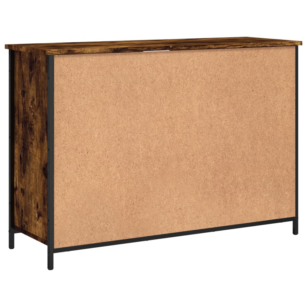 Dressoir 100X35X70 Cm Bewerkt Hout Gerookt Eikenkleurig