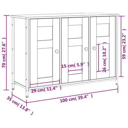 Dressoir 100X35X70 Cm Bewerkt Hout Kleurig Sonoma eiken