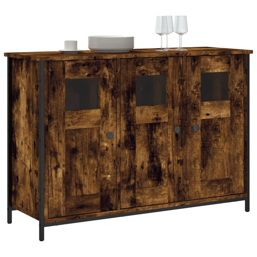 Dressoir 100X35X70 Cm Bewerkt Hout Kleurig Gerookt eiken
