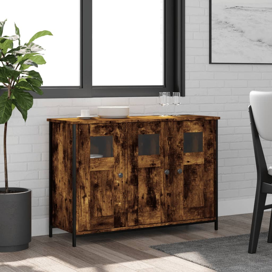 Dressoir 100X35X70 Cm Bewerkt Hout Kleurig Gerookt eiken