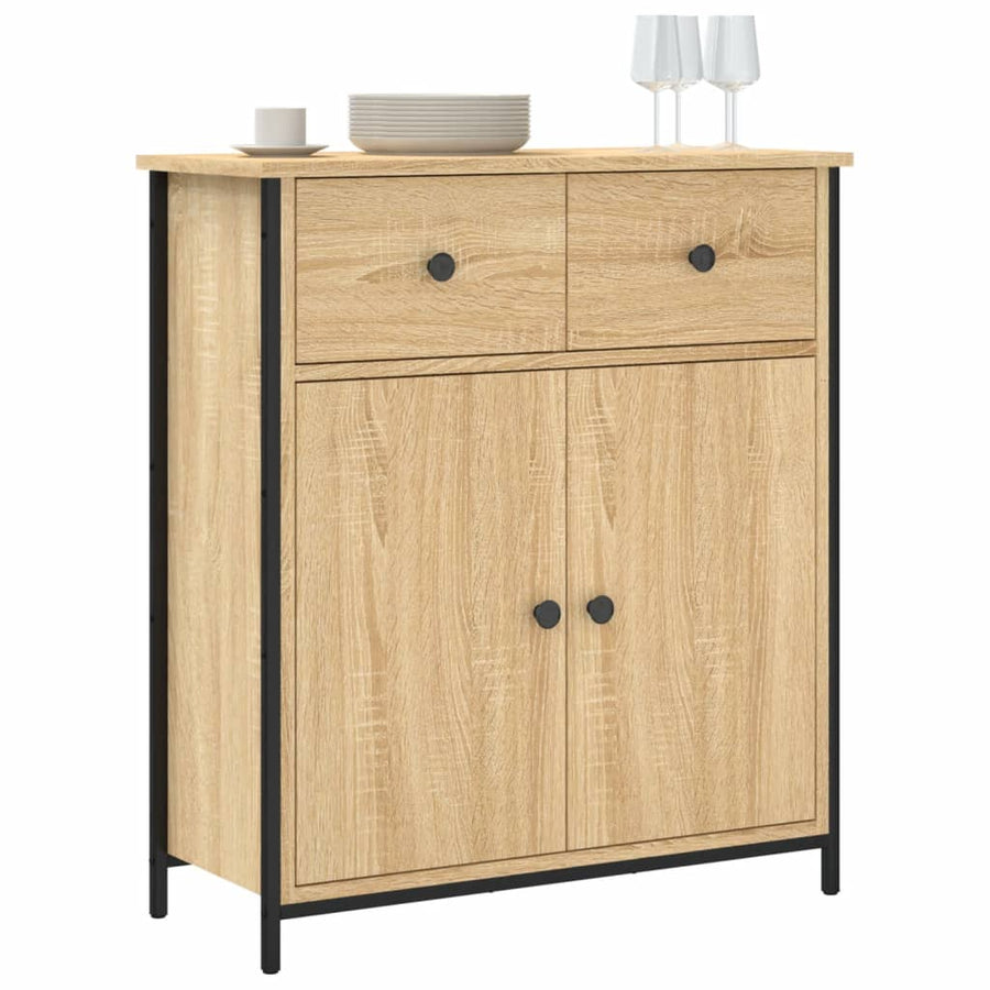 Dressoir 70X30X80 Cm Bewerkt Hout Sonoma Eikenkleurig
