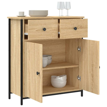 Dressoir 70X30X80 Cm Bewerkt Hout Sonoma Eikenkleurig