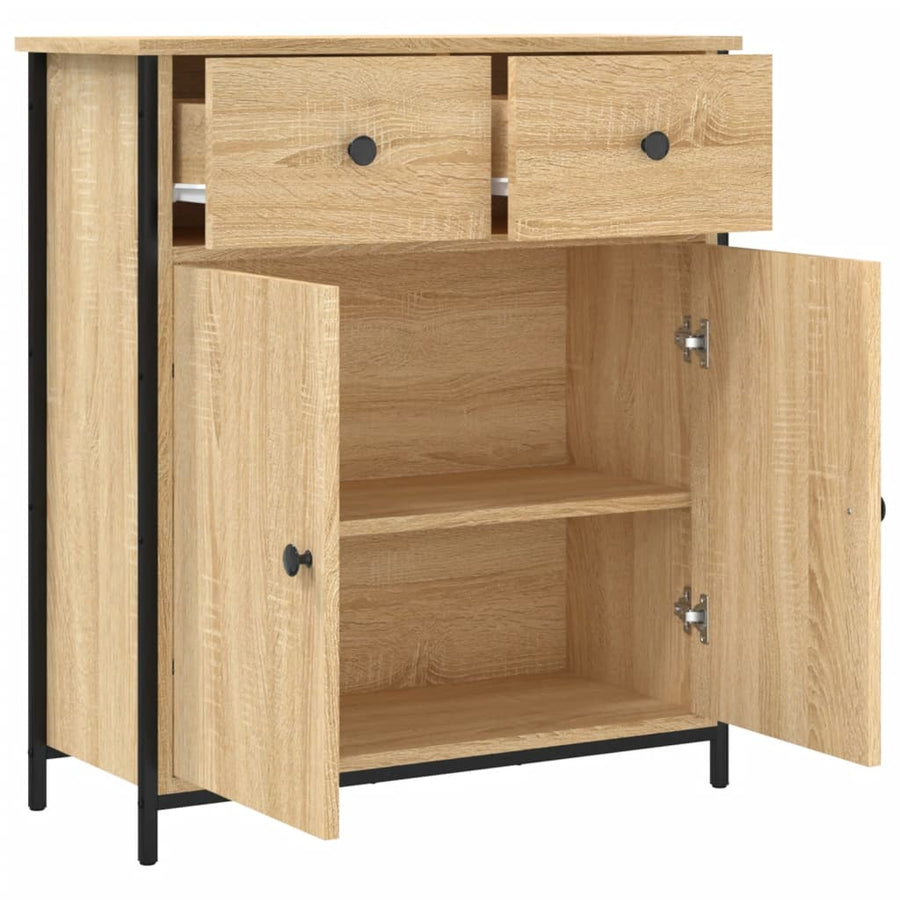 Dressoir 70X30X80 Cm Bewerkt Hout Sonoma Eikenkleurig