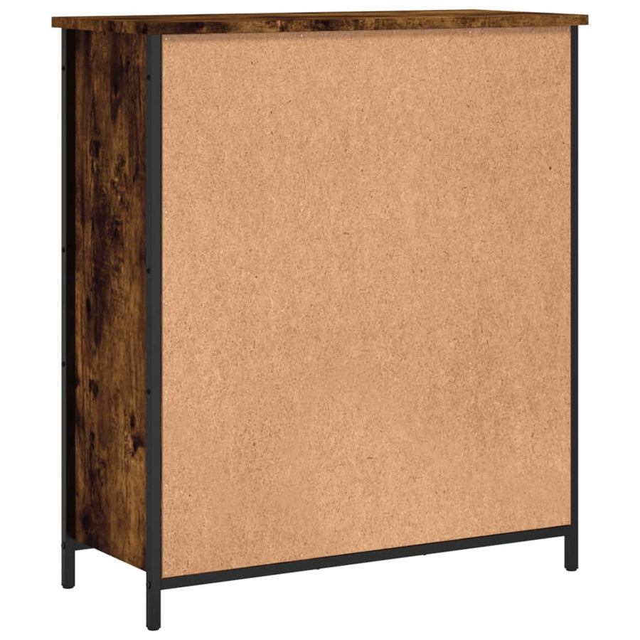Dressoir 70X30X80 Cm Bewerkt Hout Gerookt Eikenkleurig