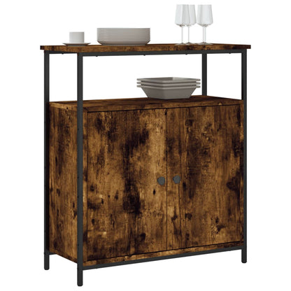 Dressoir 70X30X80 Cm Bewerkt Hout Gerookt Eikenkleurig