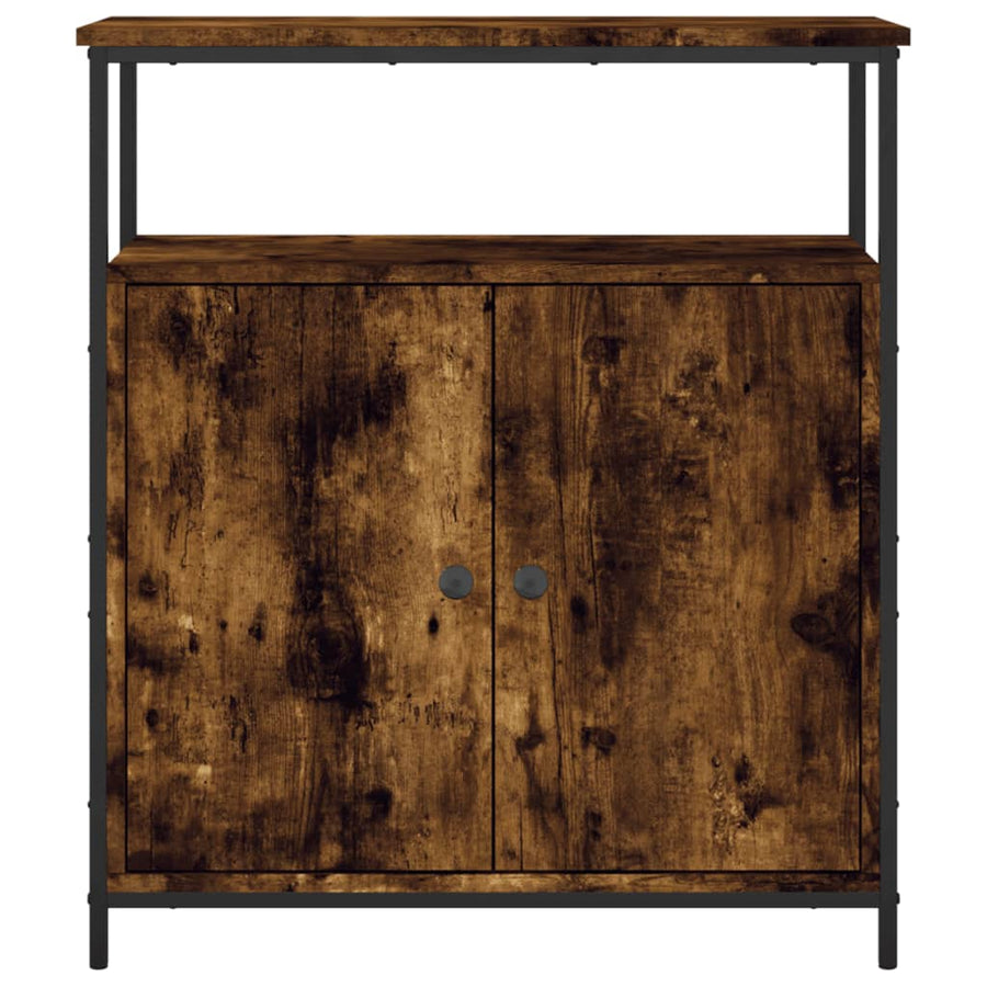 Dressoir 70X30X80 Cm Bewerkt Hout Gerookt Eikenkleurig