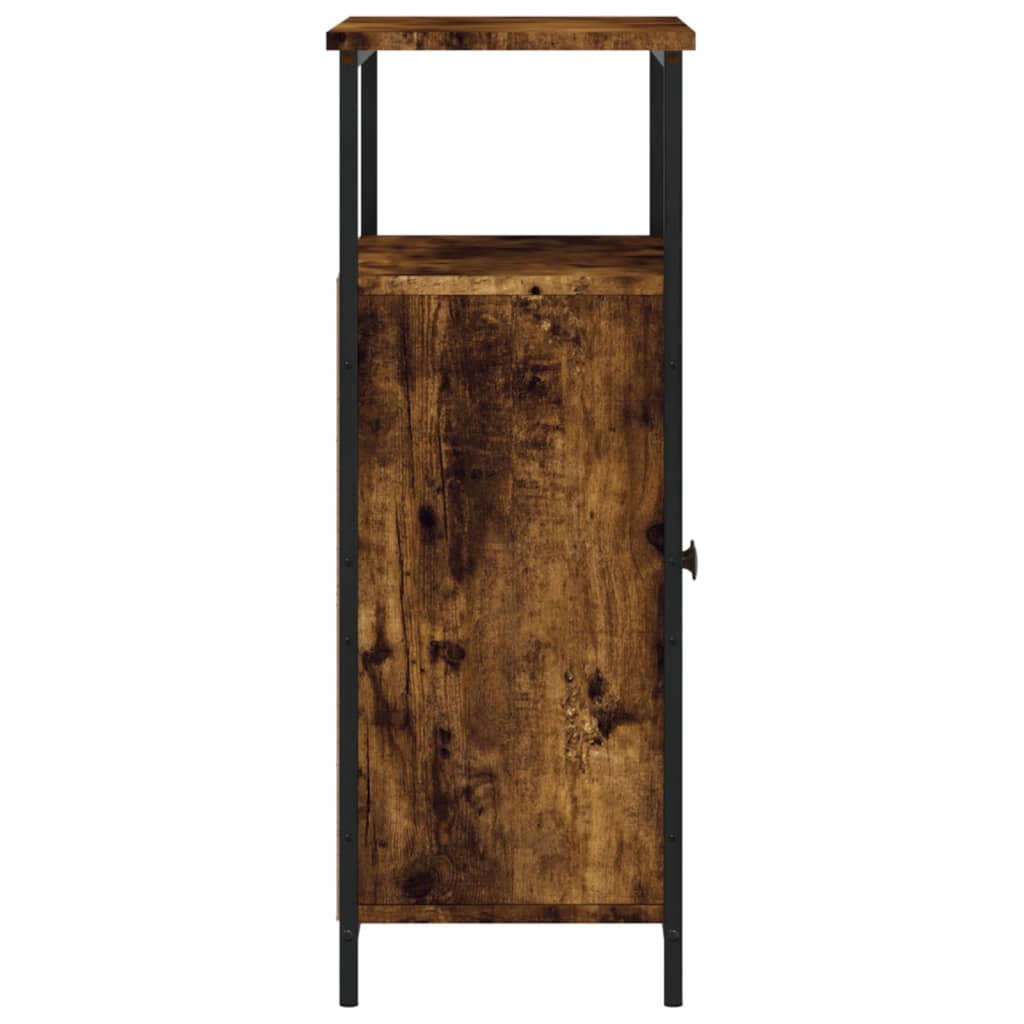 Dressoir 70X30X80 Cm Bewerkt Hout Gerookt Eikenkleurig