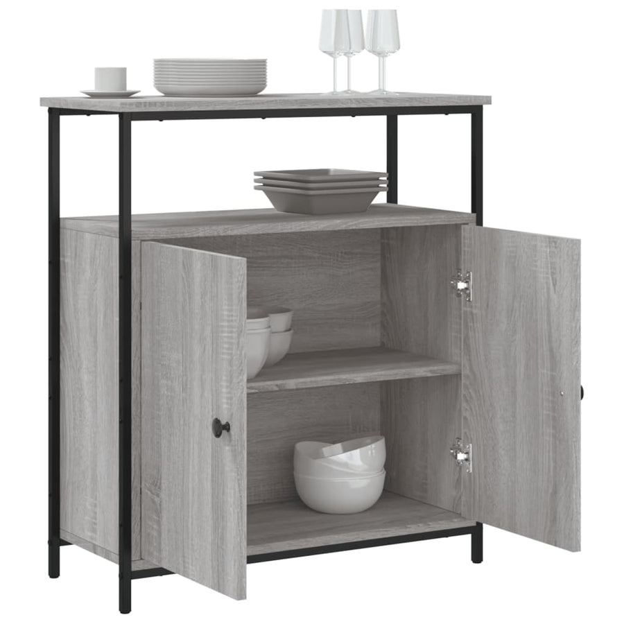 Dressoir 70X30X80 Cm Bewerkt Hout Grijs sonoma