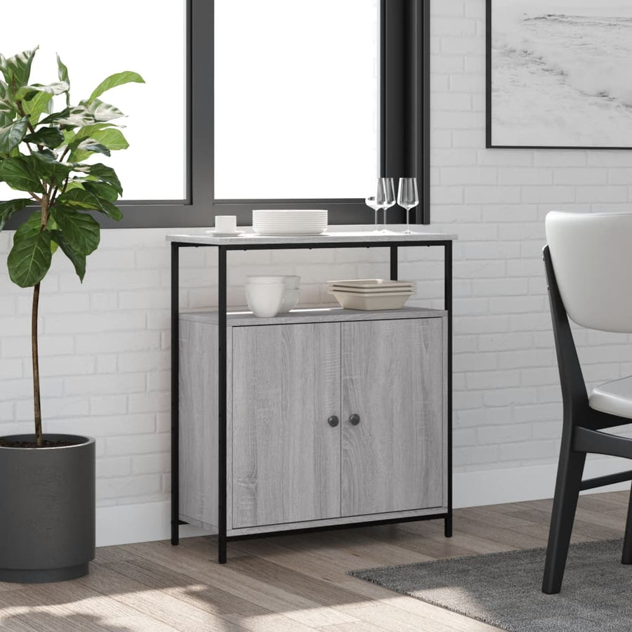 Dressoir 70X30X80 Cm Bewerkt Hout Grijs sonoma