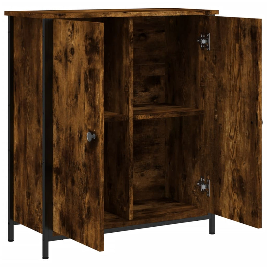 Dressoir 70X30X80 Cm Bewerkt Hout Kleurig Gerookt eiken