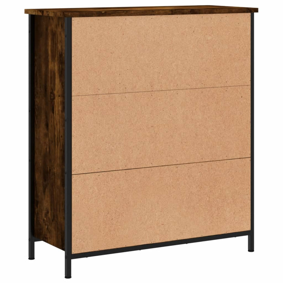 Dressoir 70X30X80 Cm Bewerkt Hout Kleurig Gerookt eiken