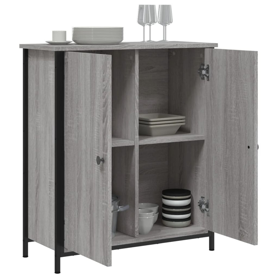 Dressoir 70X30X80 Cm Bewerkt Hout Grijs sonoma