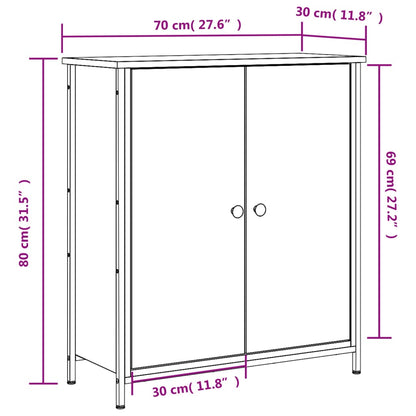 Dressoir 70X30X80 Cm Bewerkt Hout Grijs sonoma