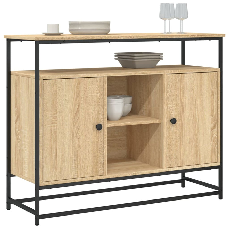 Dressoir 100X35X80 Cm Bewerkt Hout Sonoma Eikenkleurig