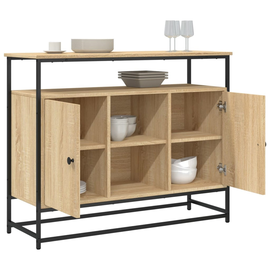 Dressoir 100X35X80 Cm Bewerkt Hout Sonoma Eikenkleurig