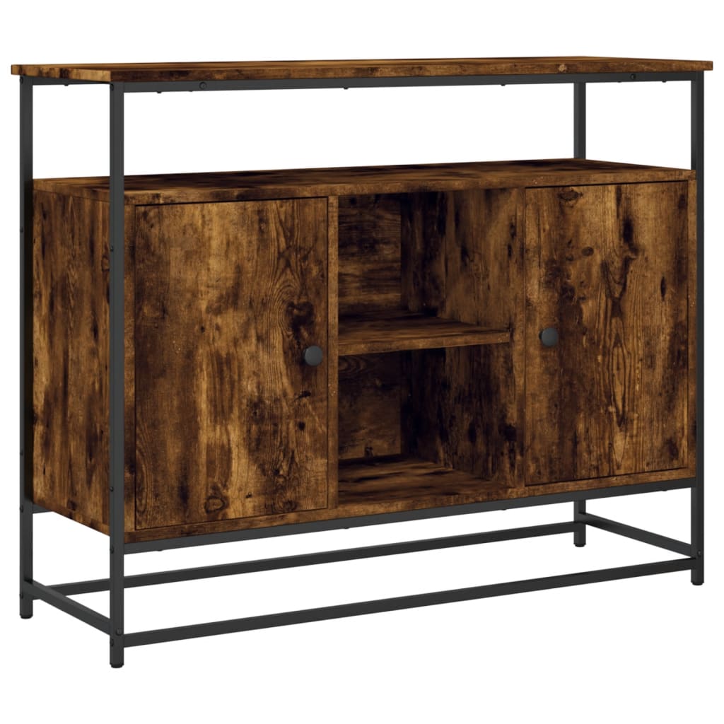 Dressoir 100X35X80 Cm Bewerkt Hout Kleurig Gerookt eiken