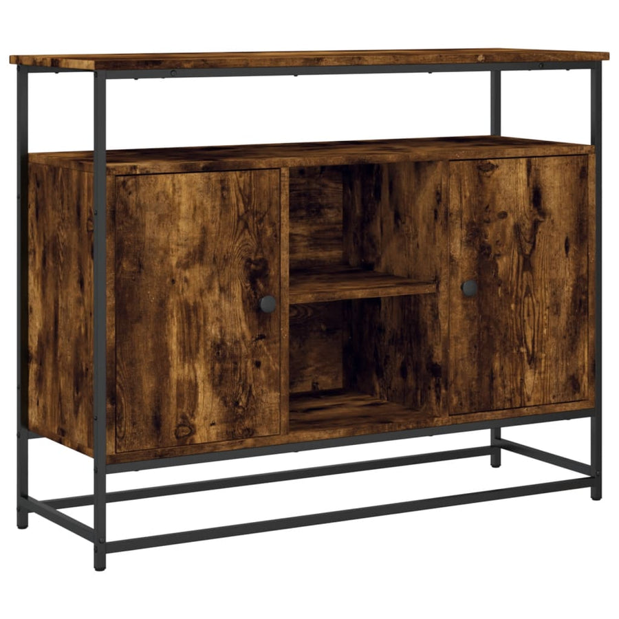 Dressoir 100X35X80 Cm Bewerkt Hout Kleurig Gerookt eiken