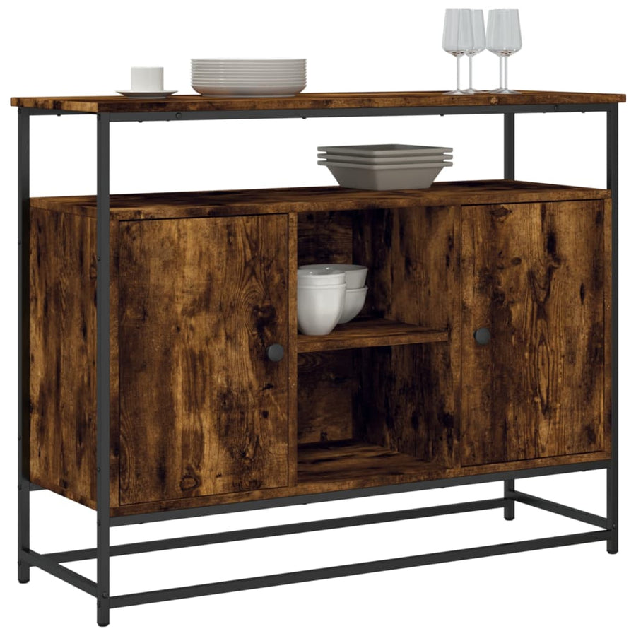 Dressoir 100X35X80 Cm Bewerkt Hout Kleurig Gerookt eiken