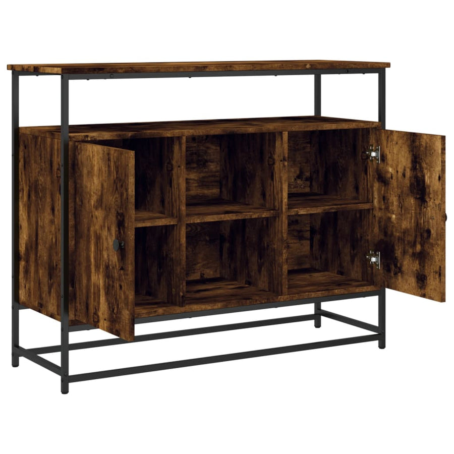 Dressoir 100X35X80 Cm Bewerkt Hout Kleurig Gerookt eiken