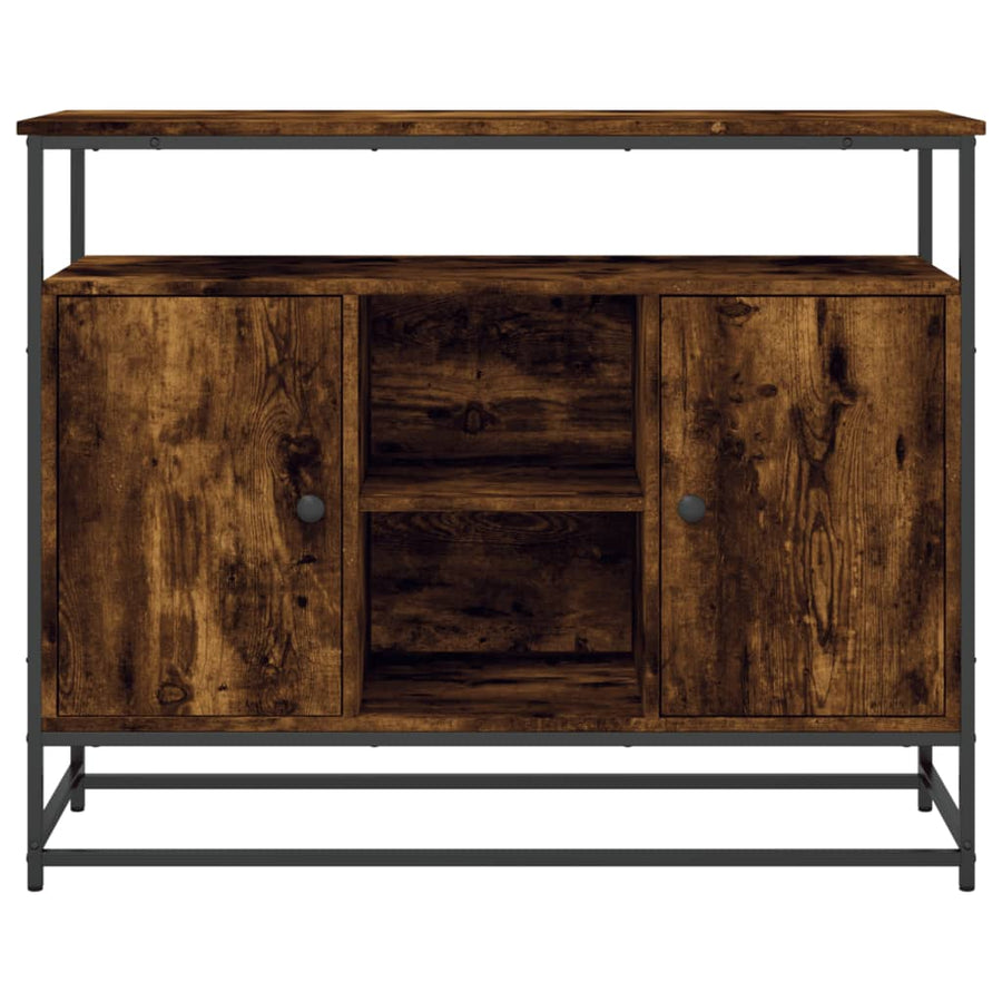 Dressoir 100X35X80 Cm Bewerkt Hout Kleurig Gerookt eiken