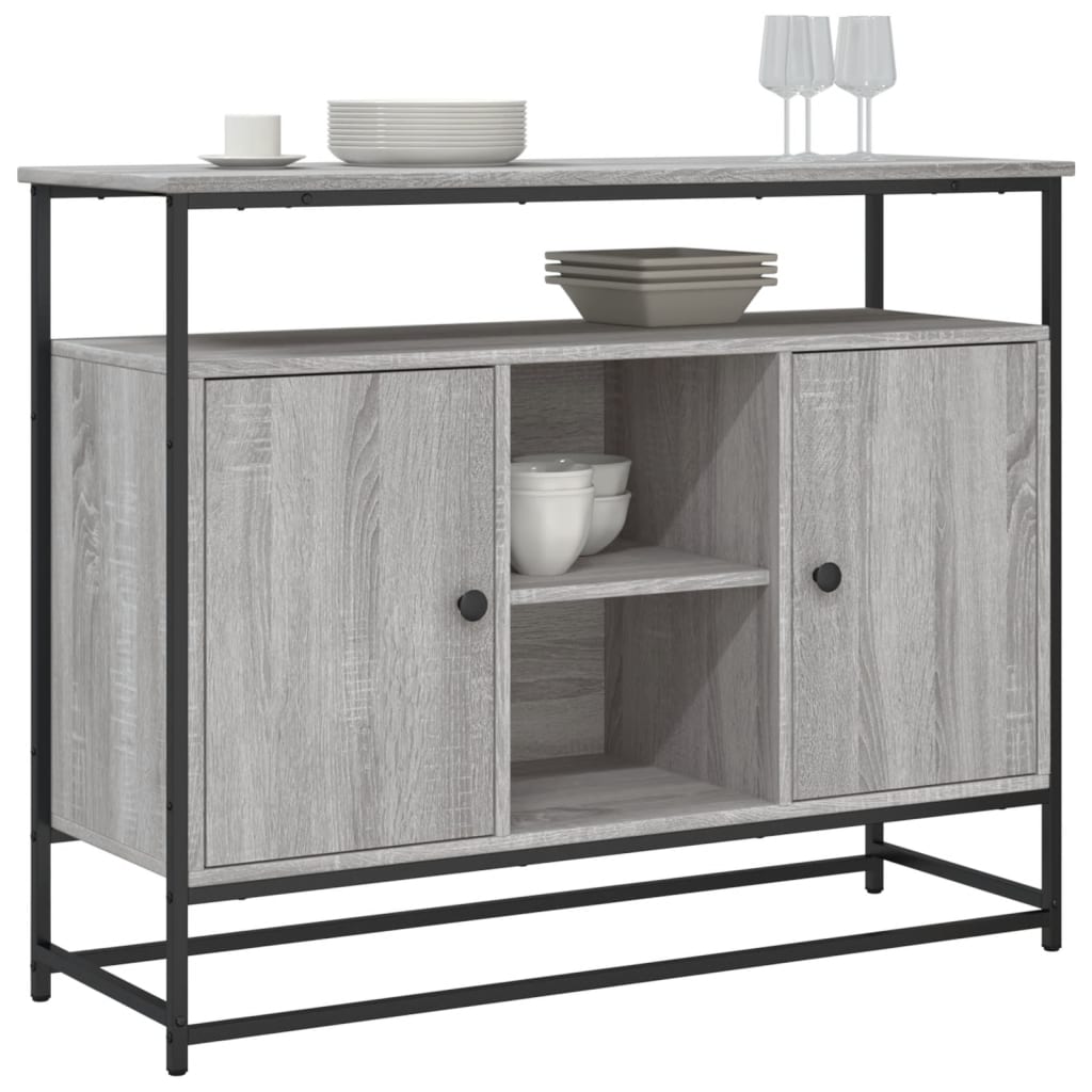 Dressoir 100X35X80 Cm Bewerkt Hout Grijs sonoma