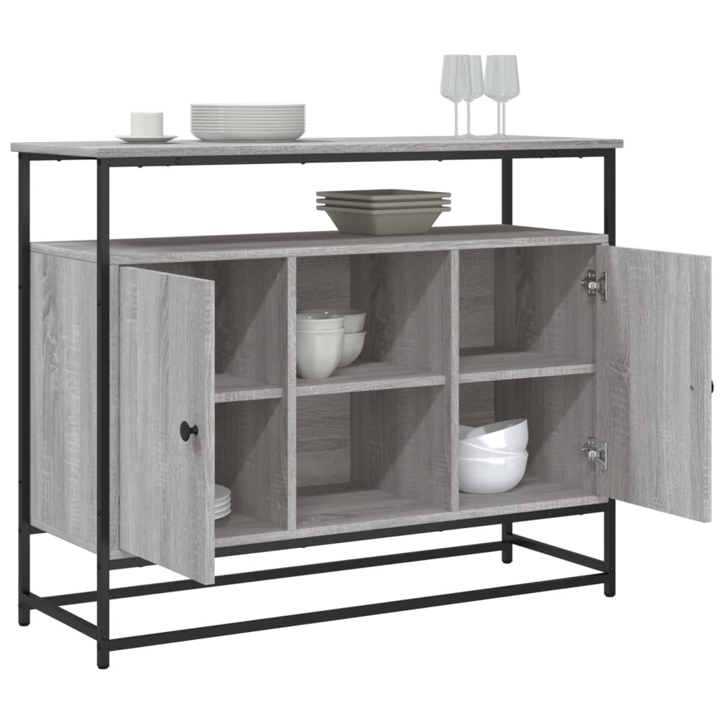 Dressoir 100X35X80 Cm Bewerkt Hout Grijs sonoma