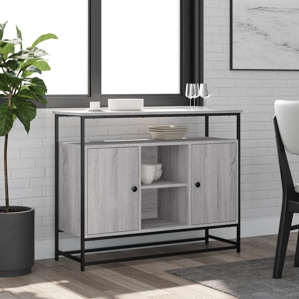 Dressoir 100X35X80 Cm Bewerkt Hout Grijs sonoma