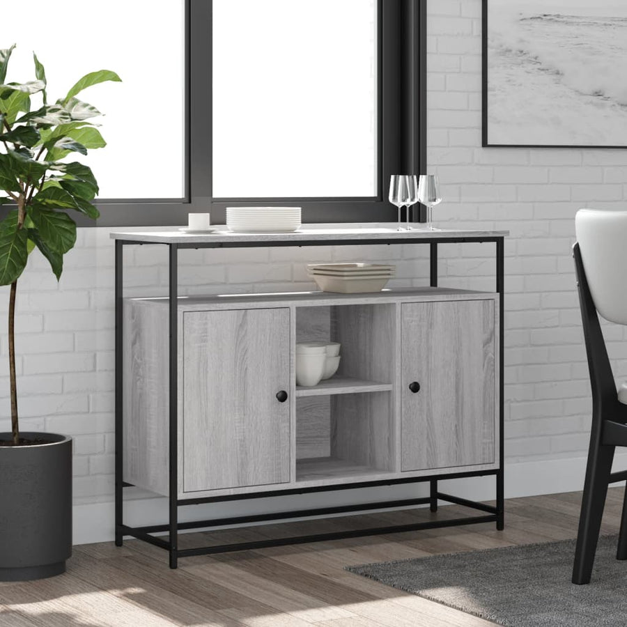 Dressoir 100X35X80 Cm Bewerkt Hout Grijs sonoma