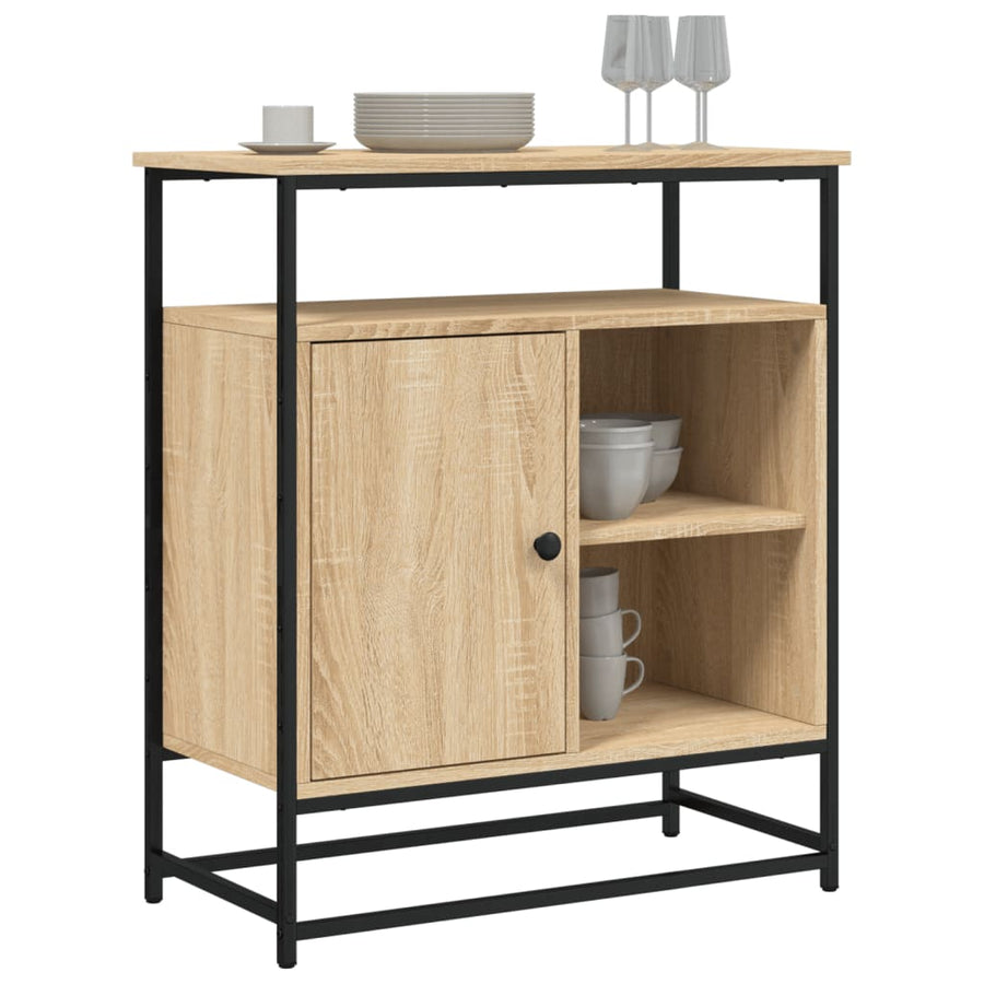 Dressoir 69X35X80 Cm Bewerkt Hout Sonoma Eikenkleurig
