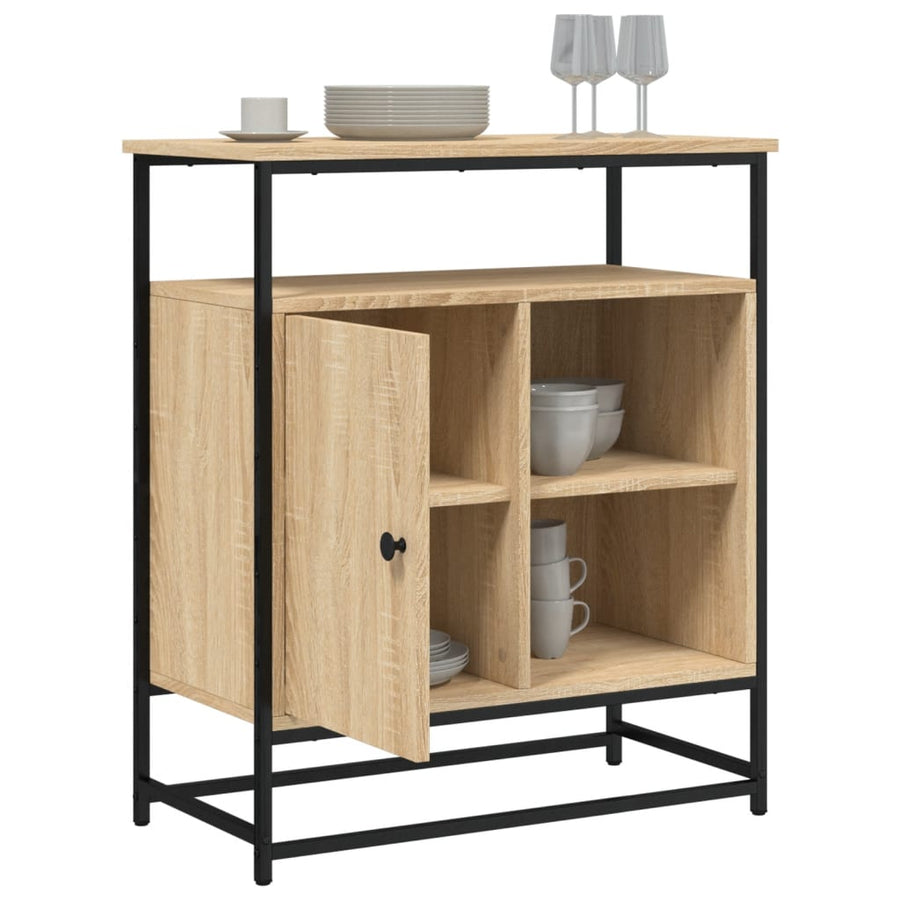Dressoir 69X35X80 Cm Bewerkt Hout Sonoma Eikenkleurig