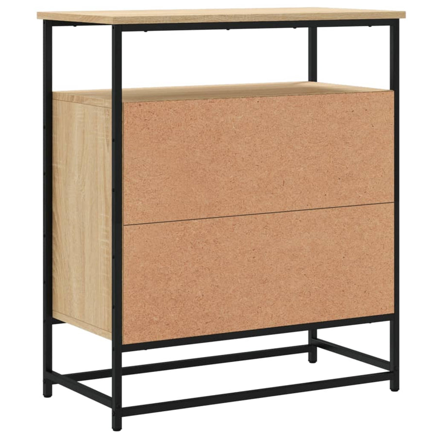 Dressoir 69X35X80 Cm Bewerkt Hout Sonoma Eikenkleurig