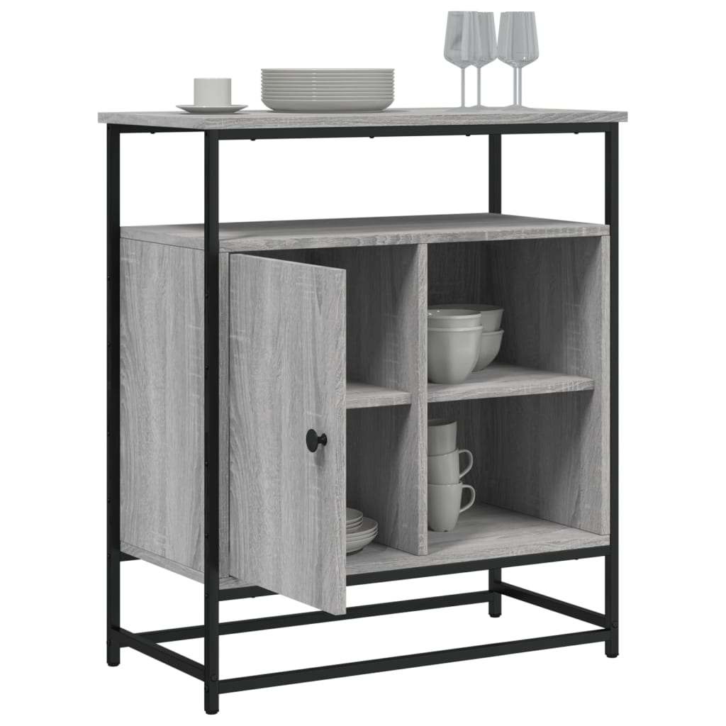 Dressoir 69X35X80 Cm Bewerkt Hout Grijs Sonoma Eikenkleurig