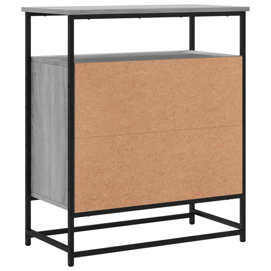 Dressoir 69X35X80 Cm Bewerkt Hout Grijs Sonoma Eikenkleurig