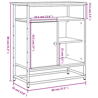 Dressoir 69X35X80 Cm Bewerkt Hout Grijs Sonoma Eikenkleurig