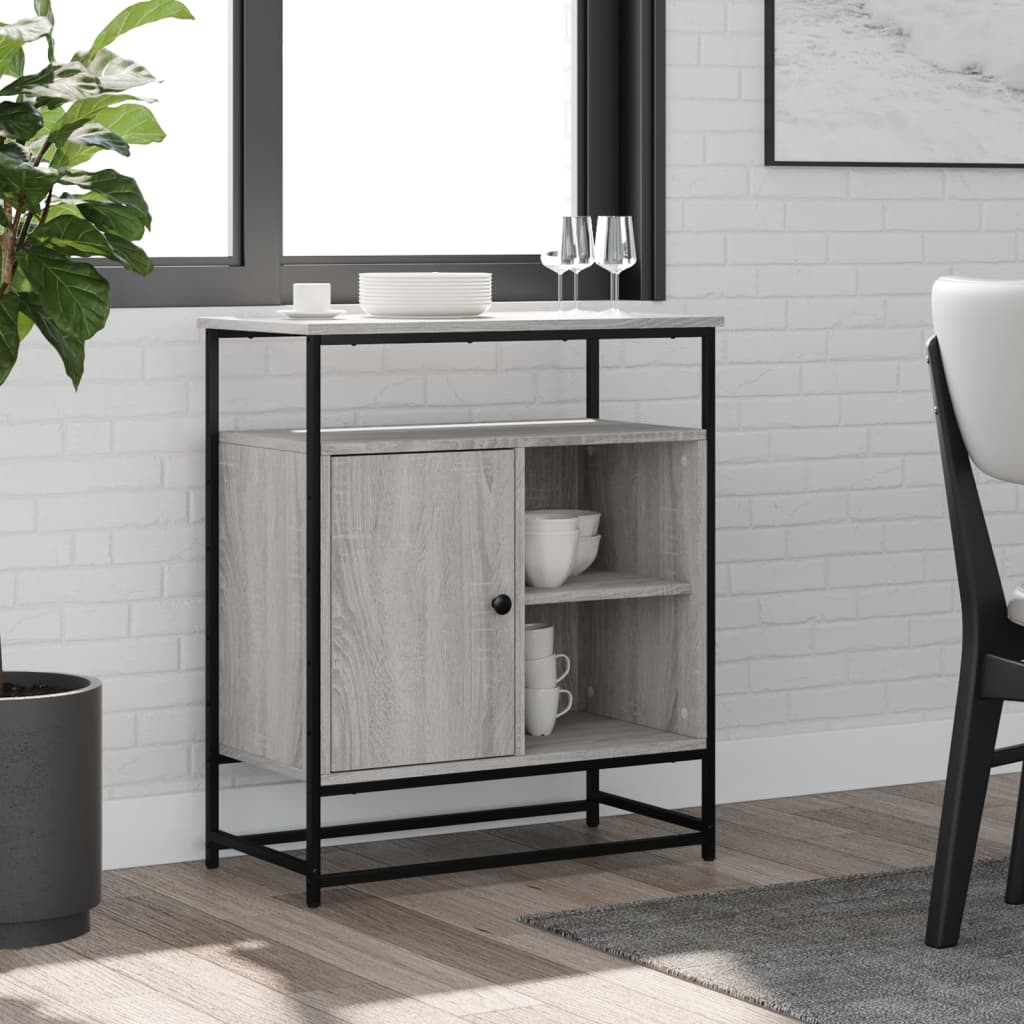 Dressoir 69X35X80 Cm Bewerkt Hout Grijs Sonoma Eikenkleurig